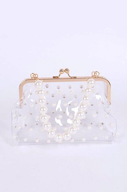 Fashionista Pearl Studs Clear Clutch