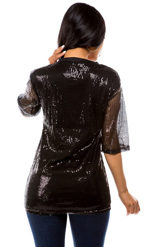 FASHIONISTA SEXY SEQUIN T-SHIRT