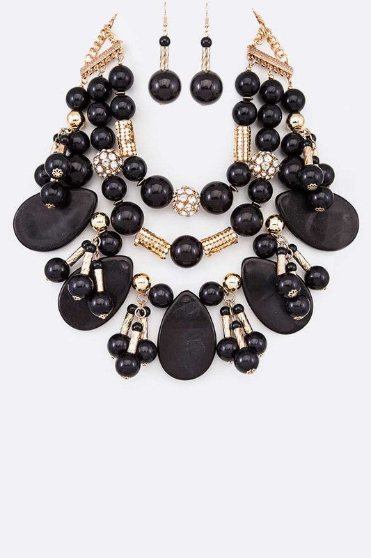 Fashion Mix Resin Beads Necklace Set