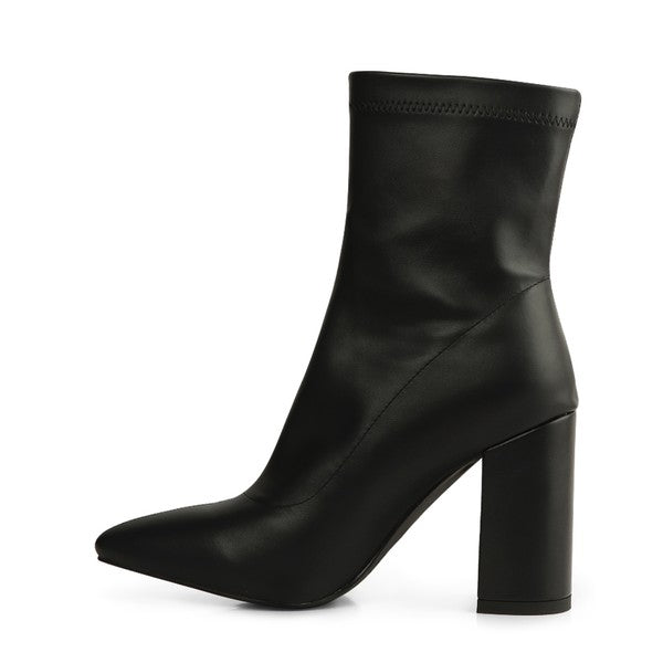 FASHIONISTA POINTED TOE HIGH ANKLE BOOTS