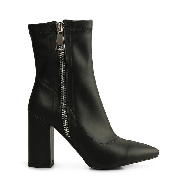 FASHIONISTA POINTED TOE HIGH ANKLE BOOTS