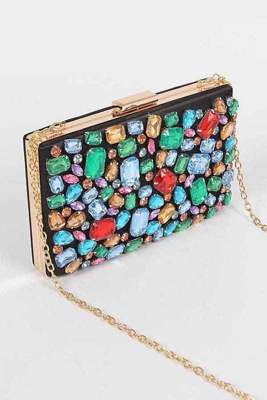 Fashionista Bejeweled Crystal Box Clutch