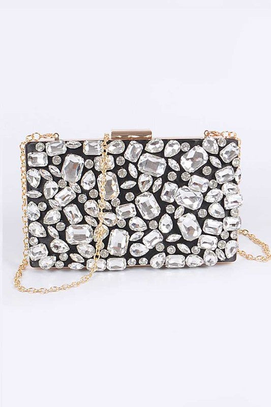 Fashionista Bejeweled Crystal Box Clutch