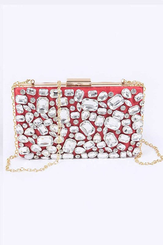 Fashionista Bejeweled Crystal Box Clutch