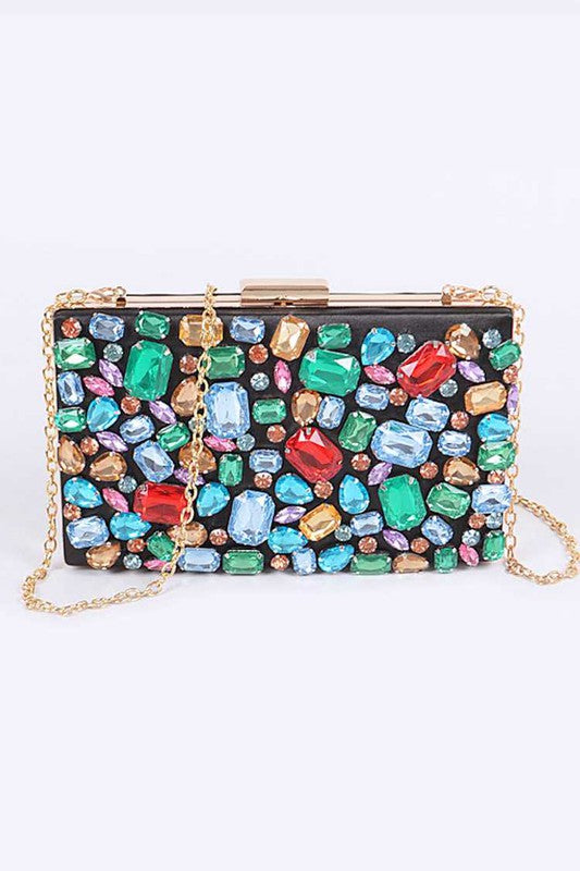 Fashionista Bejeweled Crystal Box Clutch