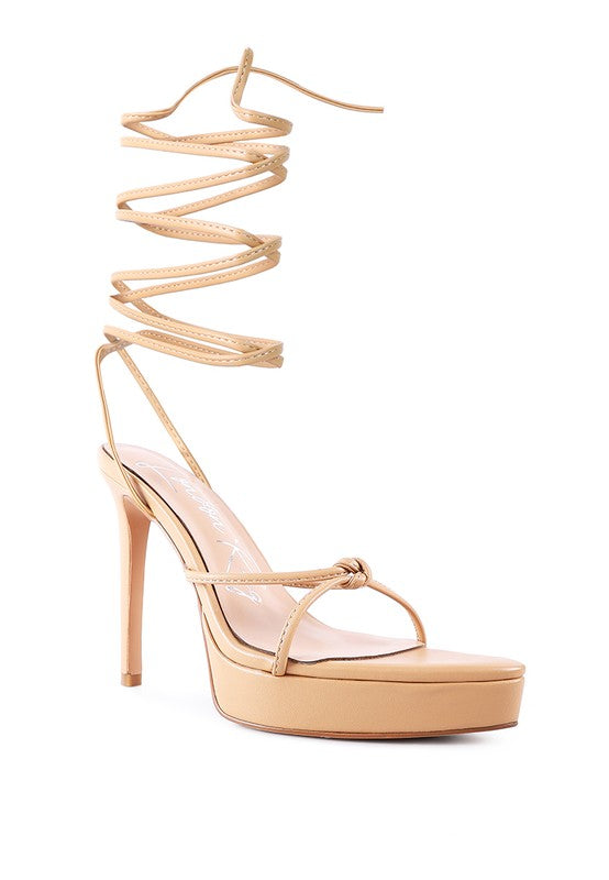 FASHIONISTA LACE UP HEEL SANDALS