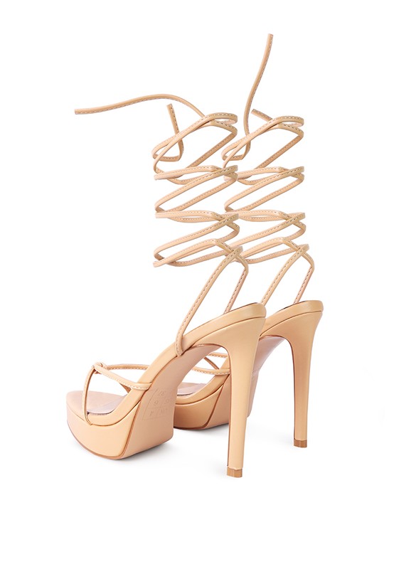 FASHIONISTA LACE UP HEEL SANDALS