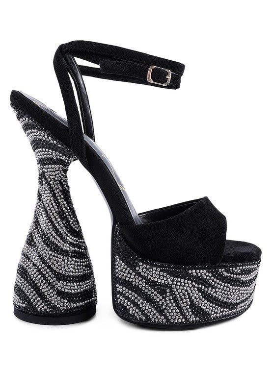 Fashionista Ultra High Platform Diamanté Sandals