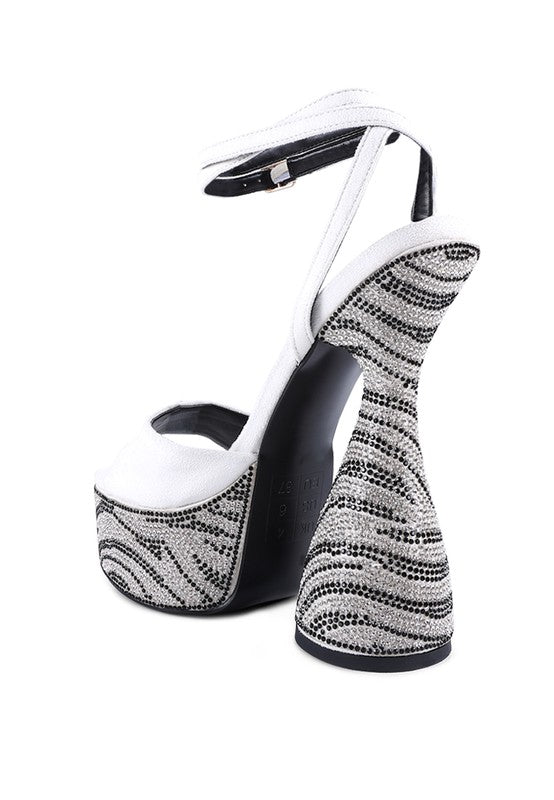 Fashionista Ultra High Platform Diamanté Sandals