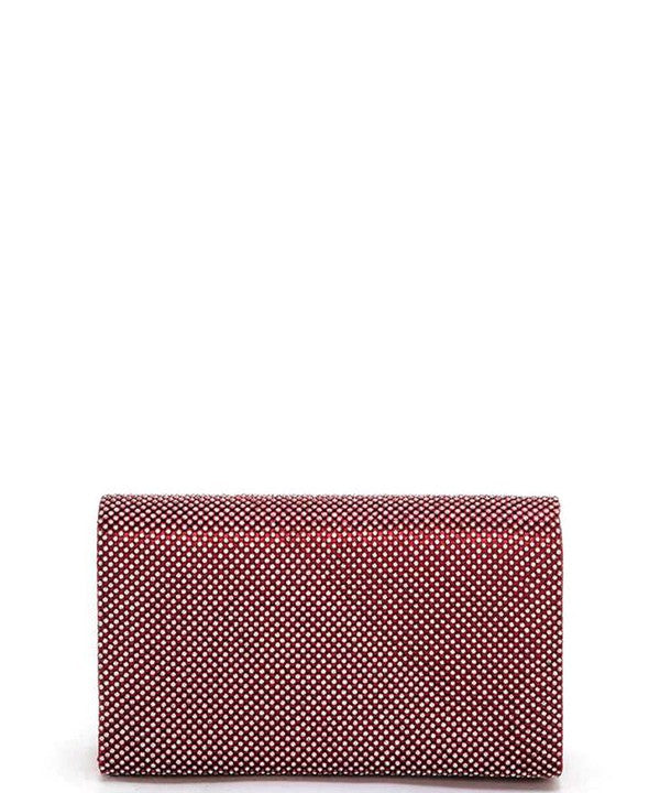 Studs Structured Satin Clutch Swing Bag