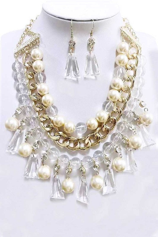 Chic Acrylic Beads Necklace Set