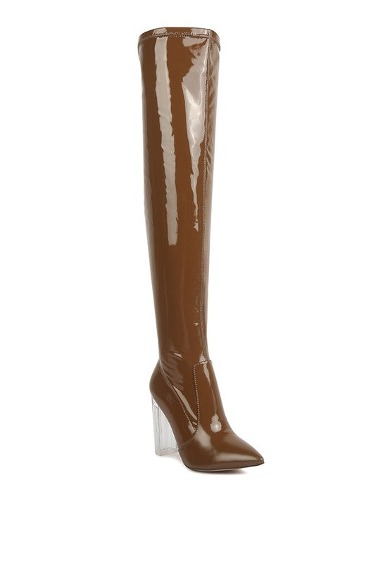 FASHIONISTA HIGH LONG BOOTS IN PATENT PU