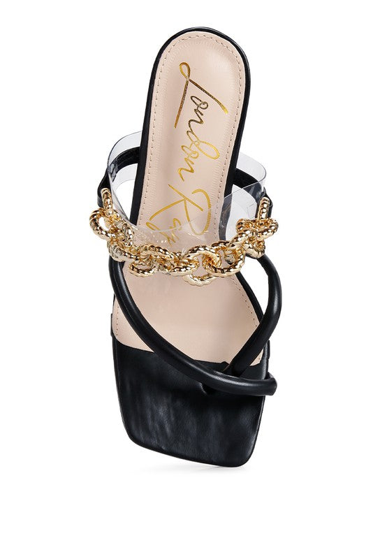 Fashionista Link Chain Embellished Heels