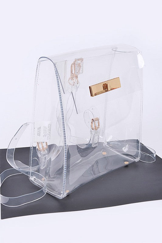 Cleared Transparent Iconic Backpack - xclsvafashion.com