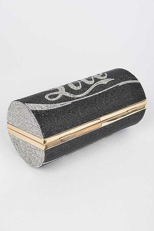 LOVE Rhinestone Box Clutch