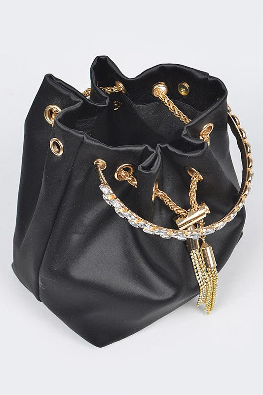 Fashion Top Handle Bucket Clutch Bag