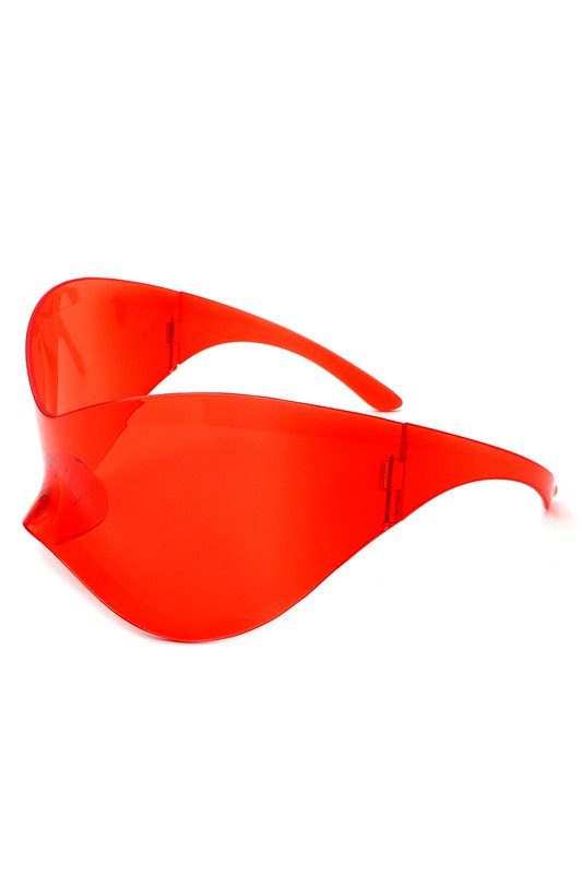 Futuristic Rimless Wraparound Sunglasses