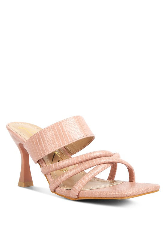 Fashionista Criss Cross Strap Spool Heel