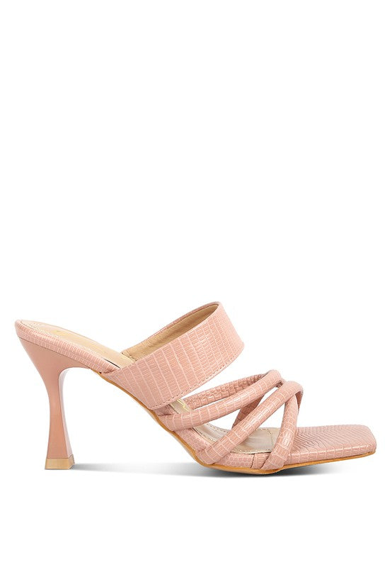 Fashionista Criss Cross Strap Spool Heel