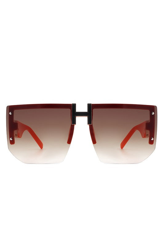 Fashionista Flat Top Half Frame Sunglasses