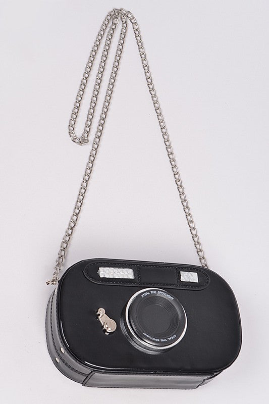 Fashionista Metallic Oval Camera Clutch Bag - xclsvafashion.com