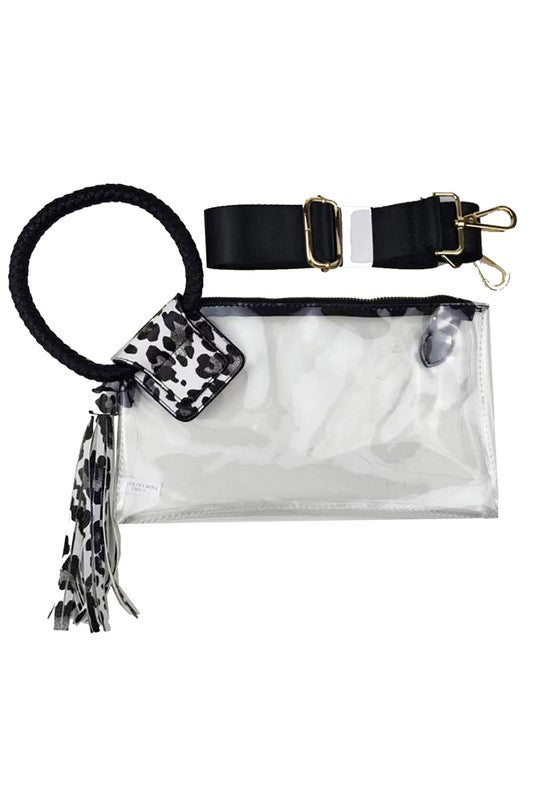 Fashionista See Thru Clear Cuff Handle Clutch