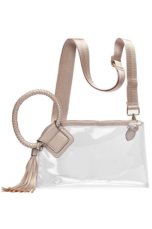 Fashionista See Thru Clear Cuff Handle Clutch