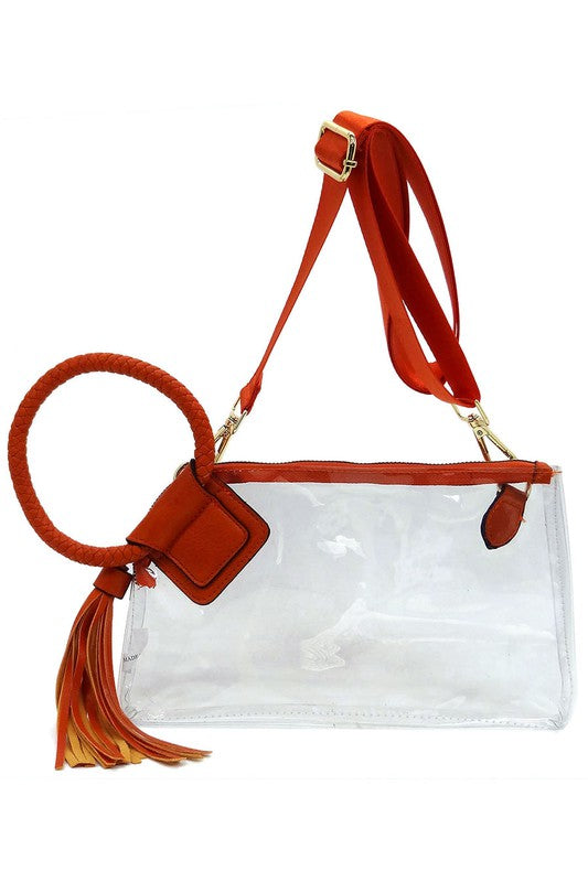 Fashionista See Thru Clear Cuff Handle Clutch