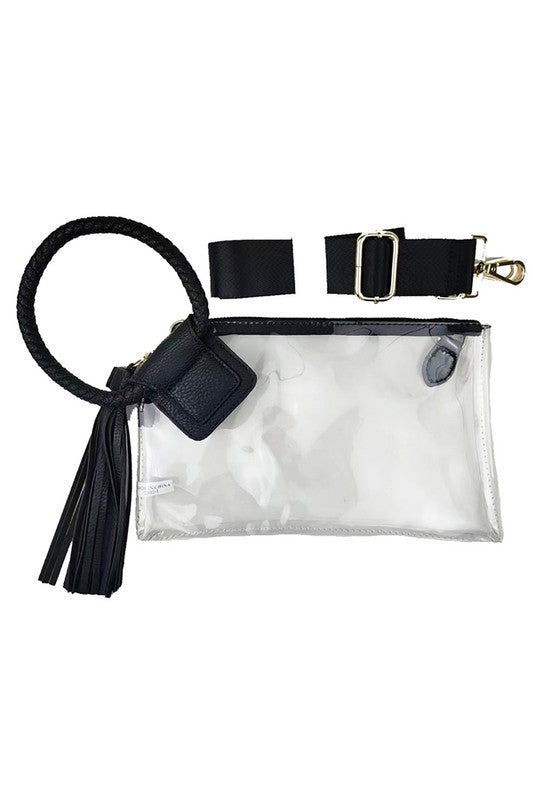 Fashionista See Thru Clear Cuff Handle Clutch