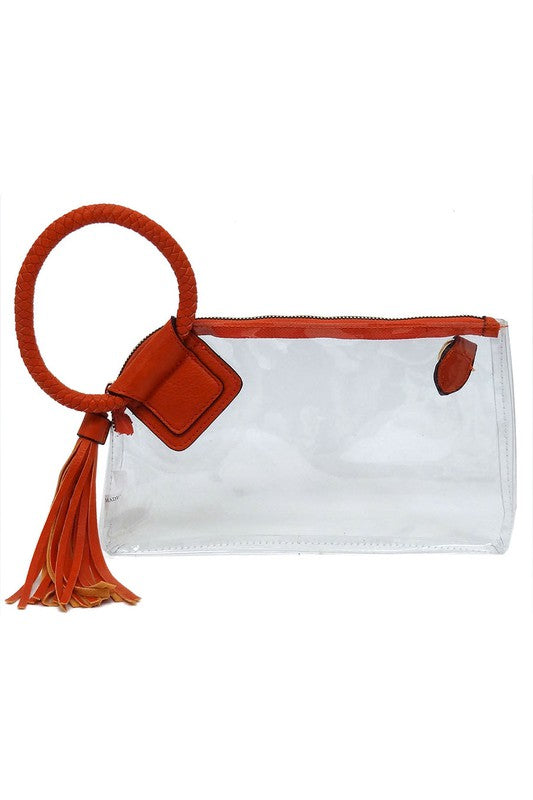 Fashionista See Thru Clear Cuff Handle Clutch