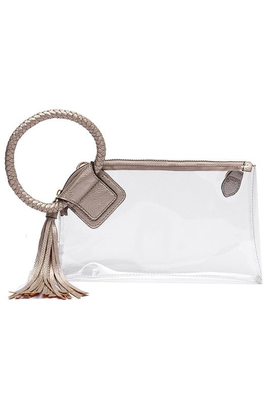 Fashionista See Thru Clear Cuff Handle Clutch