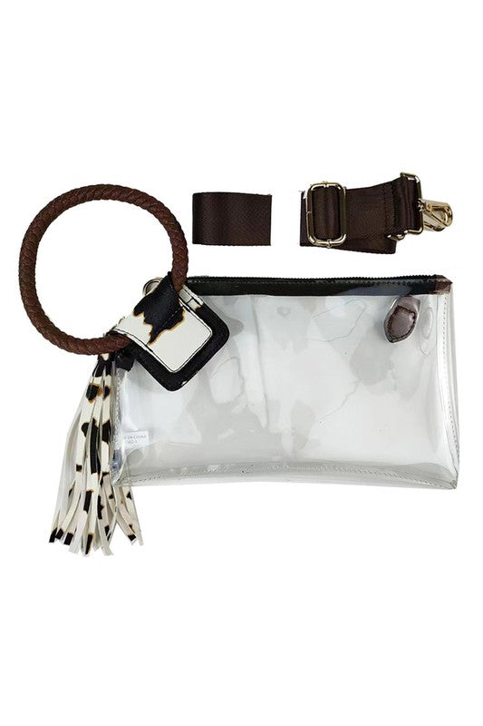 Fashionista See Thru Clear Cuff Handle Clutch