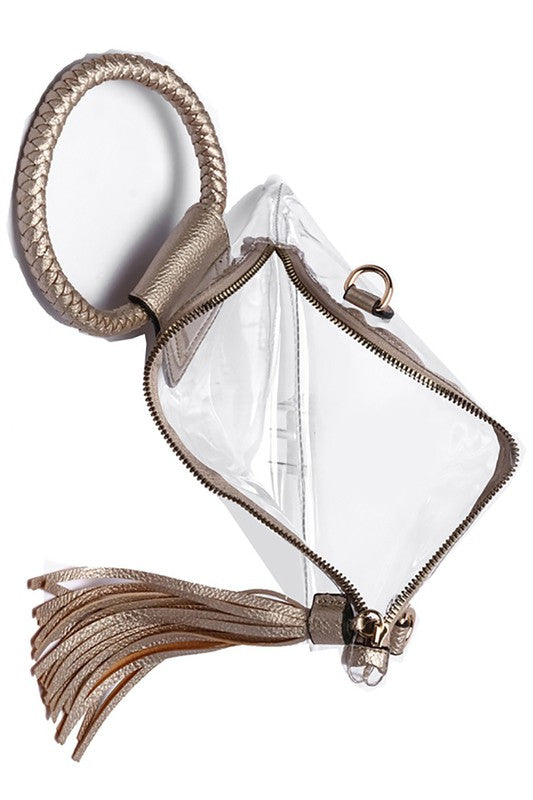 Fashionista See Thru Clear Cuff Handle Clutch