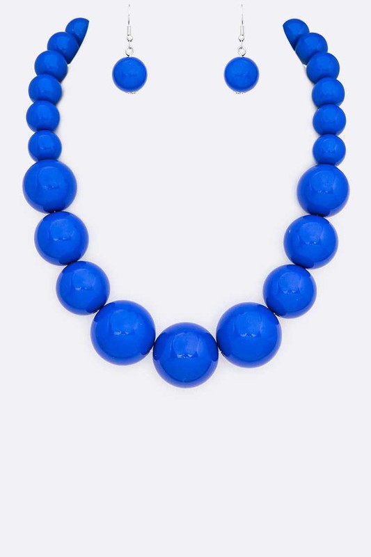 Large Resin Beads Necklace Set