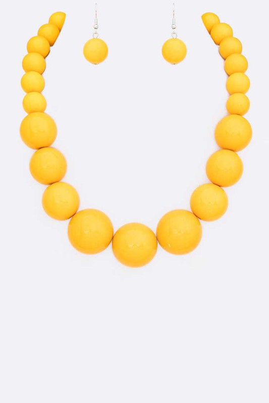 Large Resin Beads Necklace Set