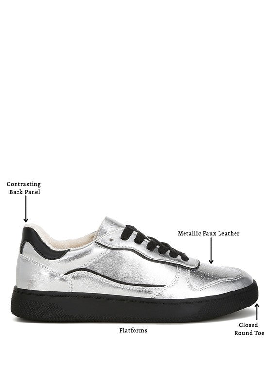 Fashionista Metallic Faux Leather Sneakers