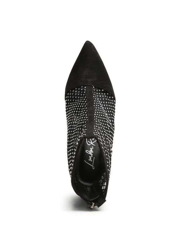 Jazz Rhinestone Mesh Stiletto Boots