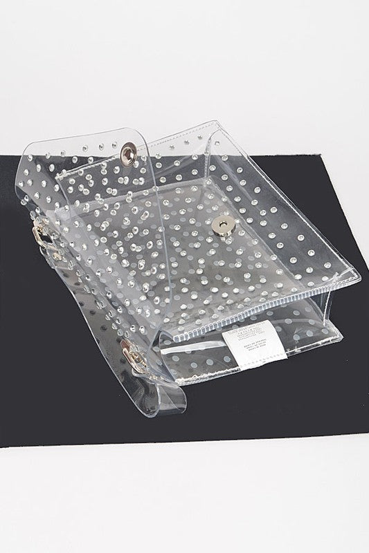 Fashionista Rhinestone Cleared Bag