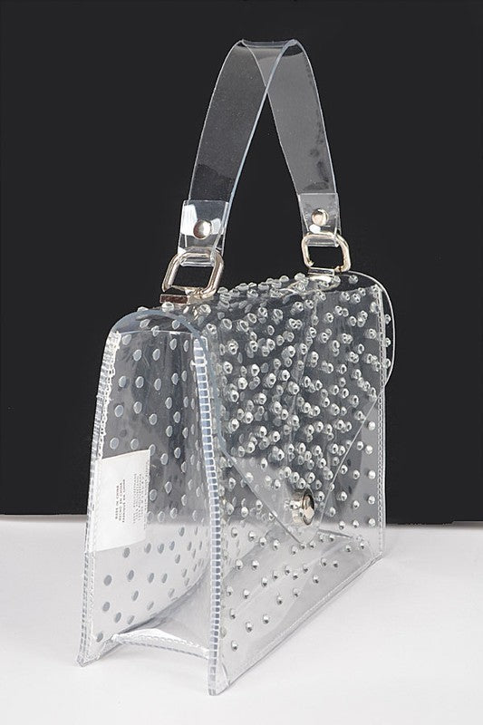 Fashionista Rhinestone Cleared Bag