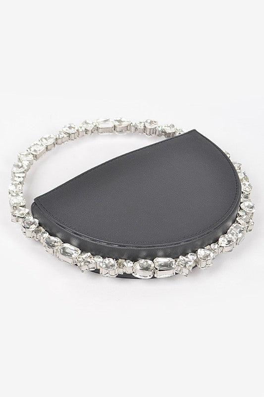 Fashionista Crystal Metallic Circle Clutch