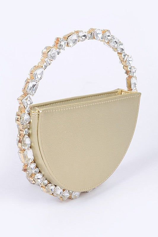 Fashionista Crystal Metallic Circle Clutch