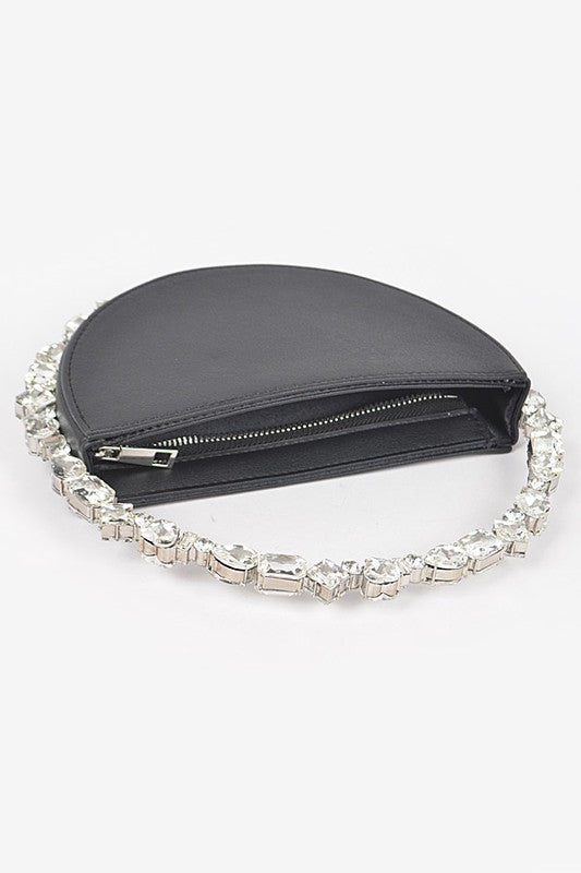 Fashionista Crystal Metallic Circle Clutch