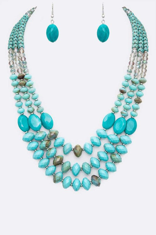 Fashionista Mix Beads Necklace Set