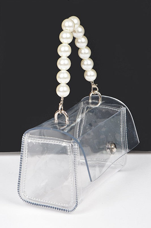 Fashionista Pearl Handle Convertible Clear Bag