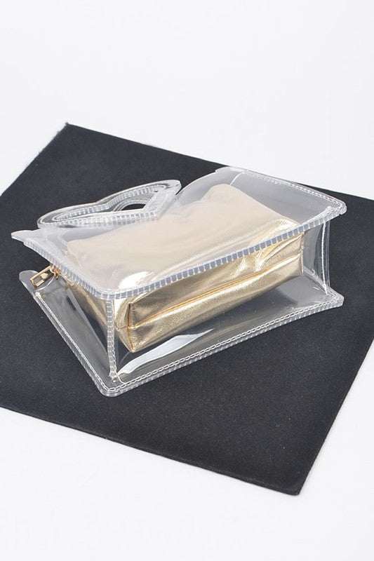 Fashionista Heart Shape Clear Bag Set