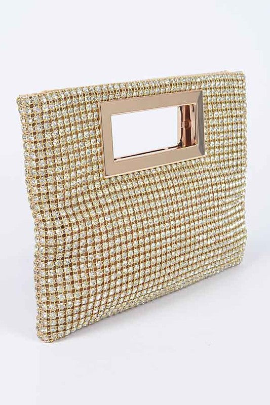 Fashionista Rhinestone Top Handle Clutch Bag - xclsvafashion.com