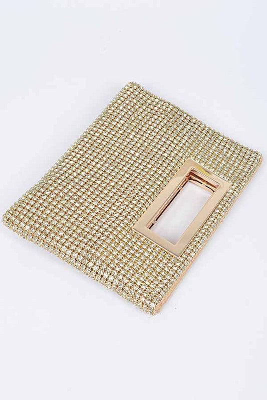 Fashionista Rhinestone Top Handle Clutch Bag - xclsvafashion.com