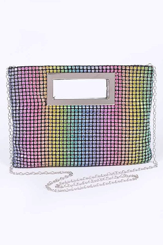 Fashionista Rhinestone Top Handle Clutch Bag - xclsvafashion.com