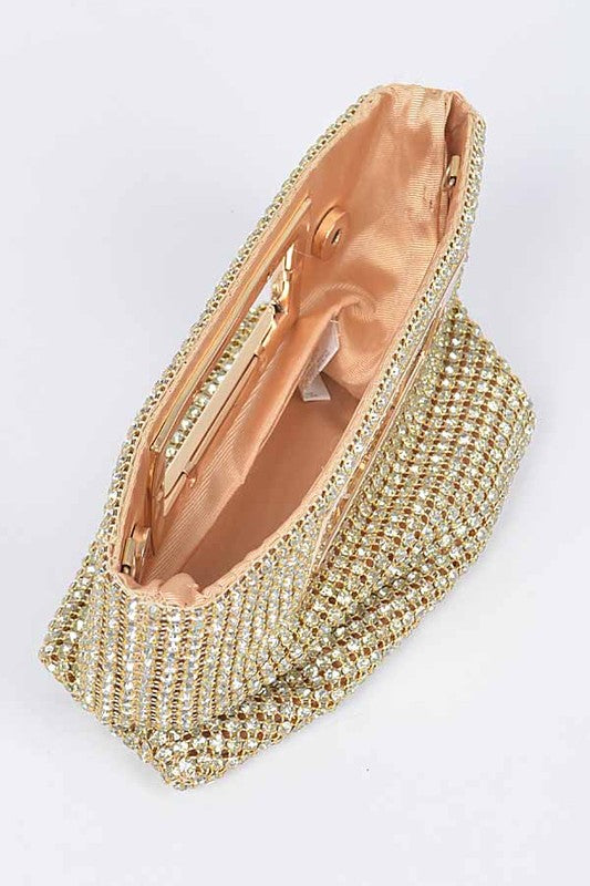 Fashionista Rhinestone Top Handle Clutch Bag - xclsvafashion.com