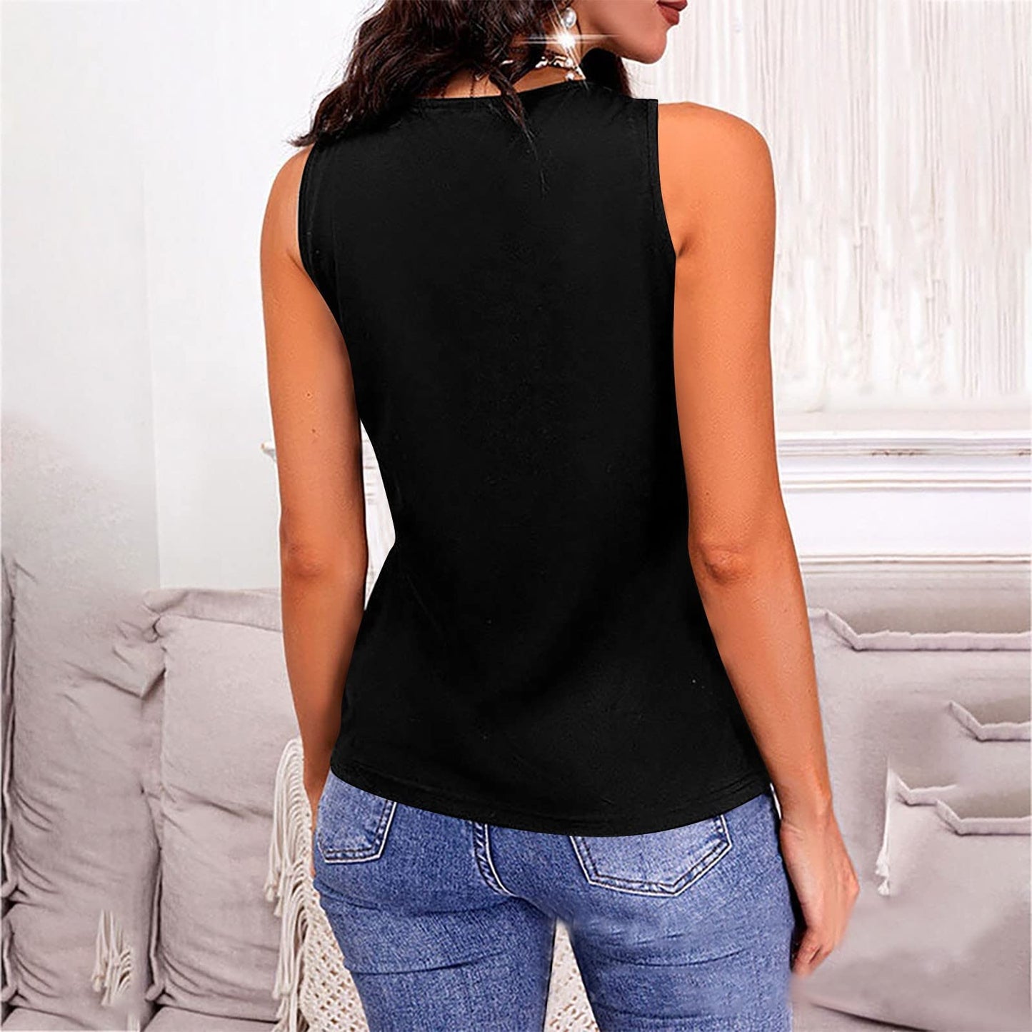 Full Size V-Neck Wide Strap Tank - xclsvafashion.com